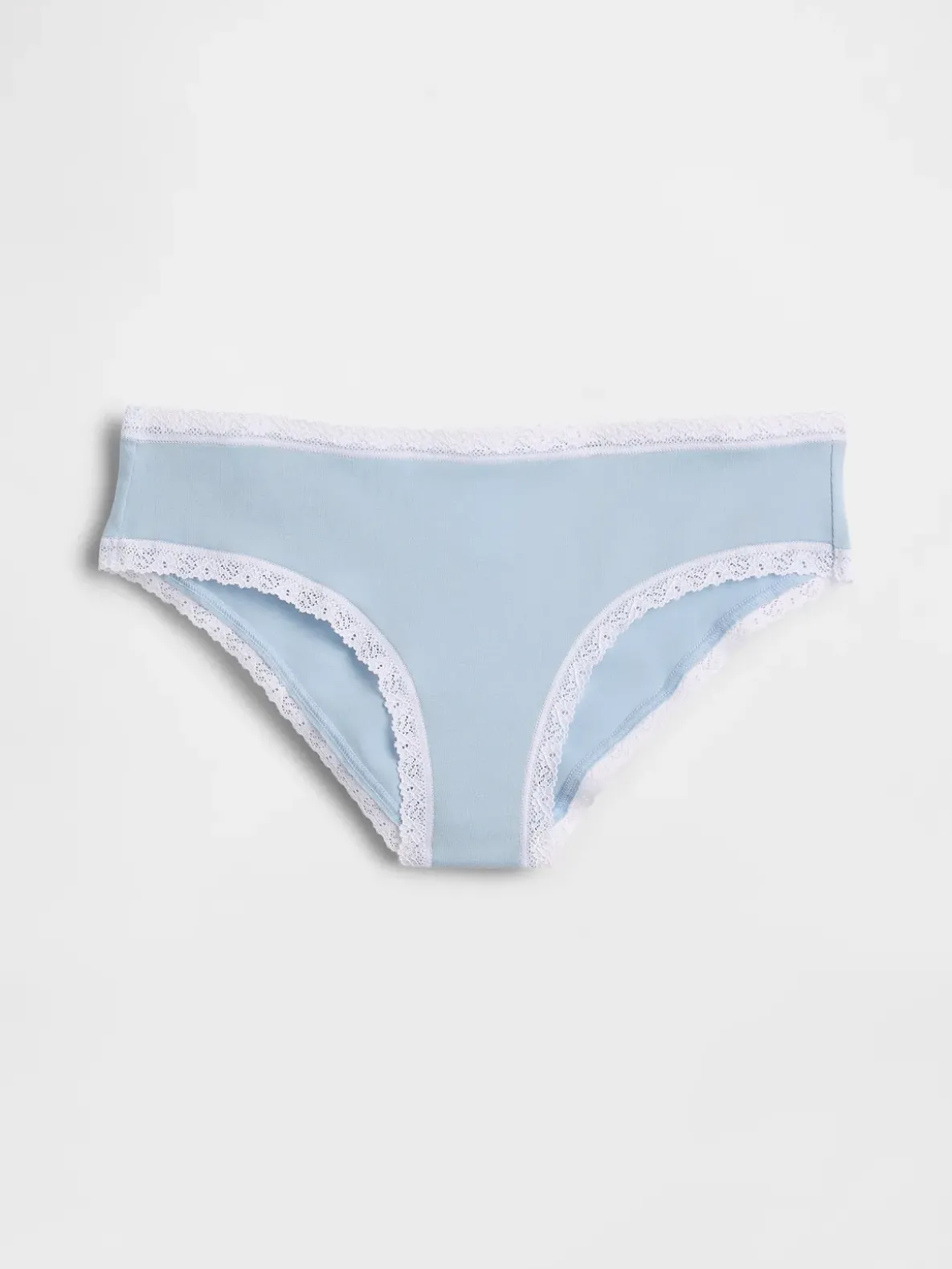 Organic Stretch Cotton Lace-Trim Hipster
