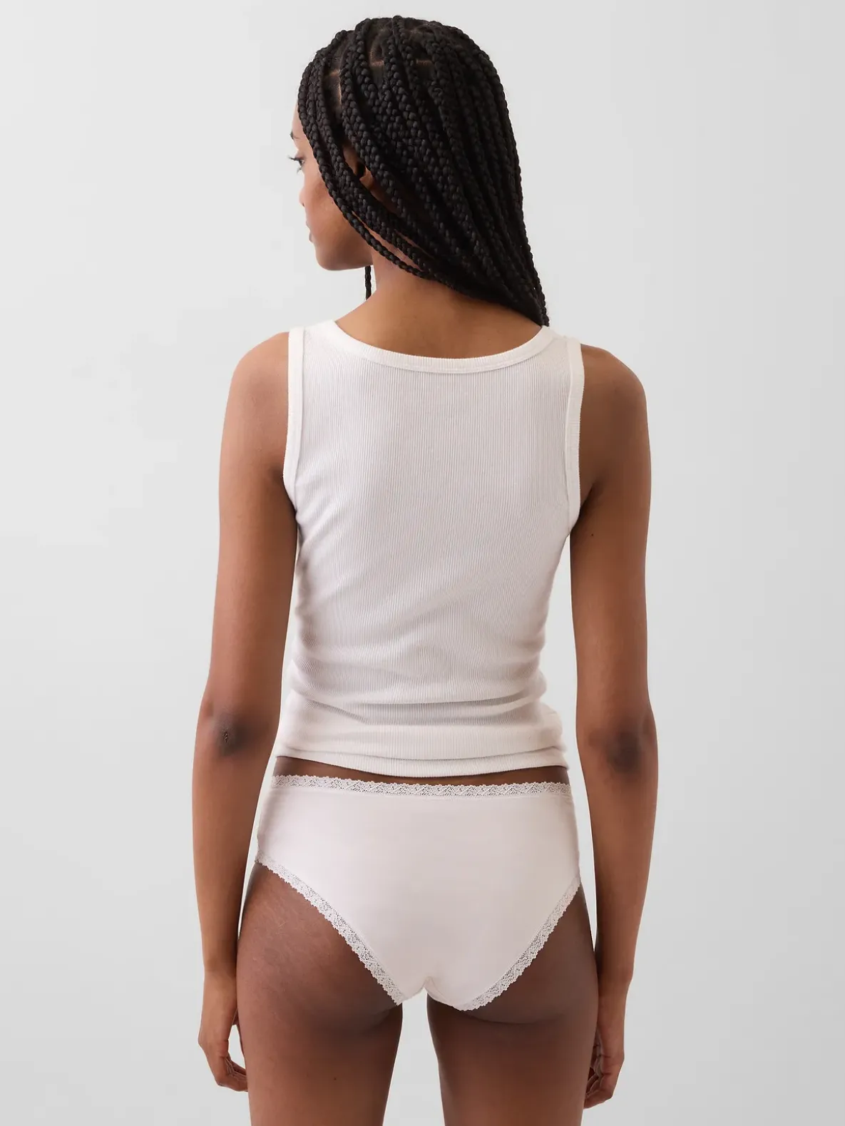 Organic Stretch Cotton Lace-Trim Hipster