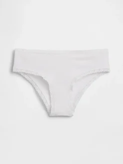 Organic Stretch Cotton Lace-Trim Hipster