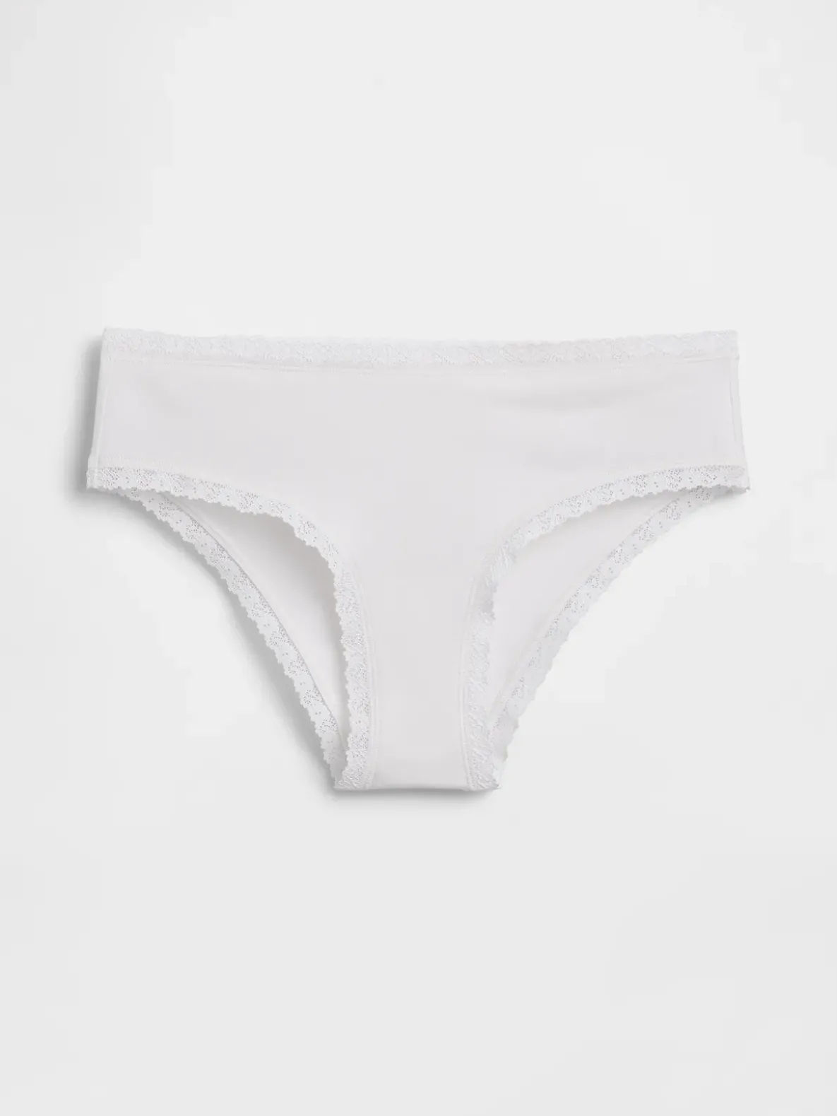Organic Stretch Cotton Lace-Trim Hipster