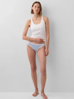 Organic Stretch Cotton Lace-Trim Bikini