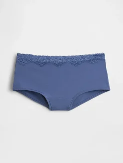 Organic Stretch Cotton Lace-Trim Shorty