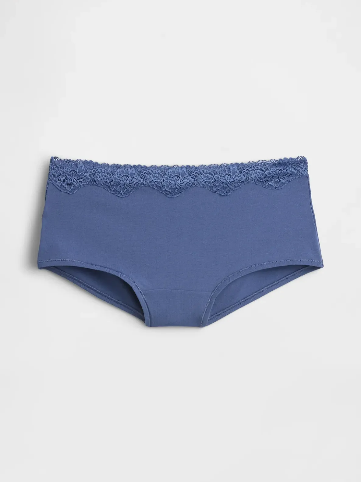 Organic Stretch Cotton Lace-Trim Shorty