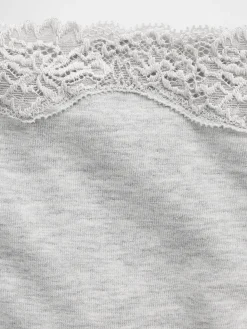 Organic Stretch Cotton Lace-Trim Thong