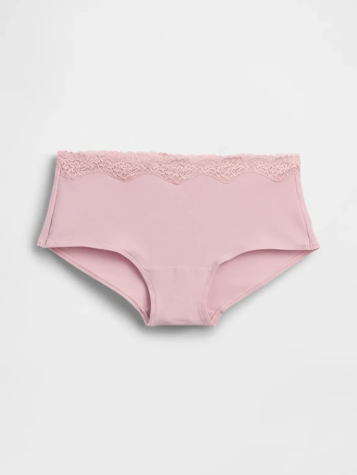 Organic Stretch Cotton Lace-Trim Shorty