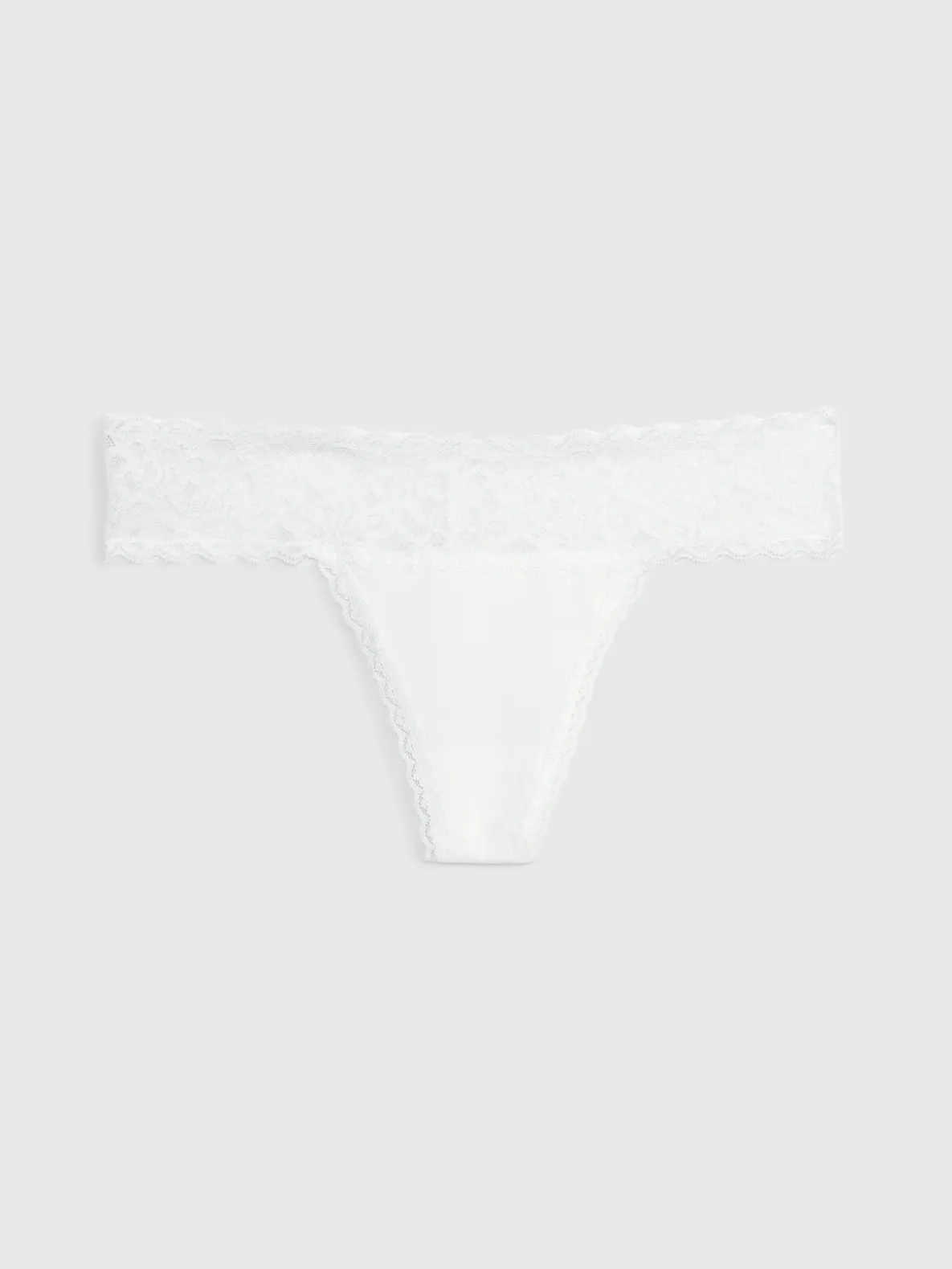Organic Stretch Cotton Lace-Trim Thong