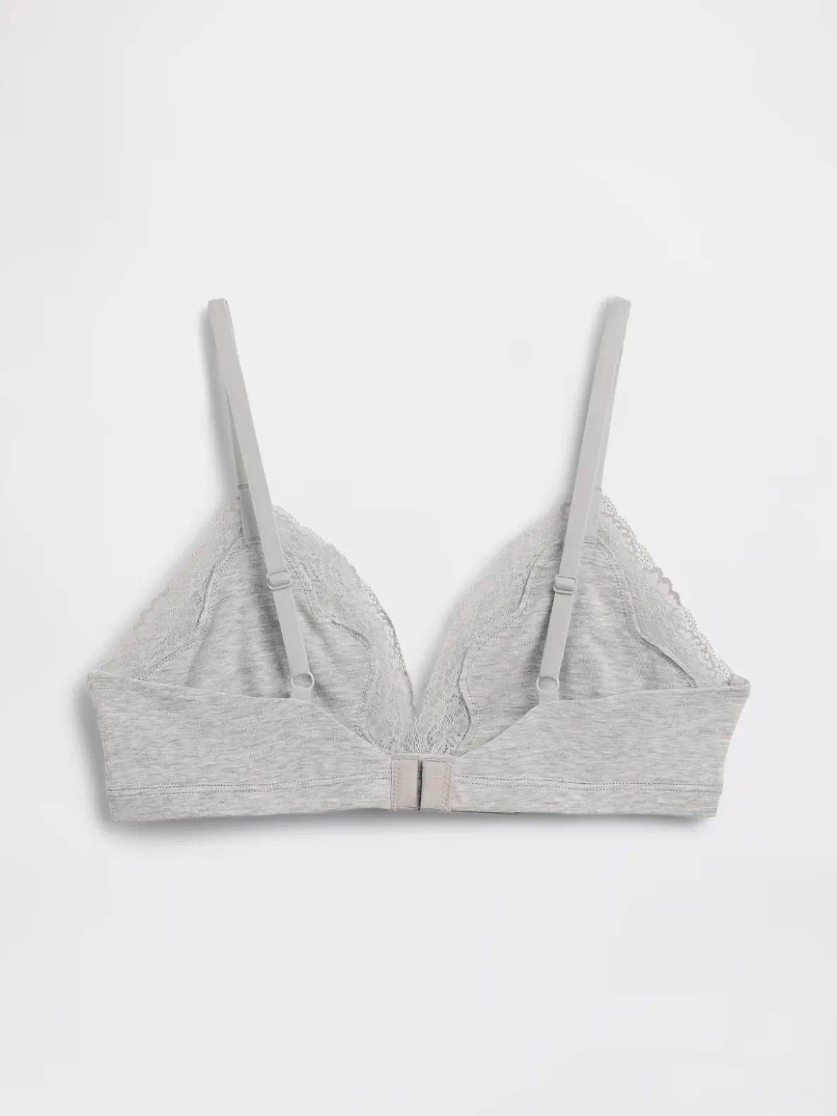 Organic Stretch Cotton Lace-Trim Triangle Bra