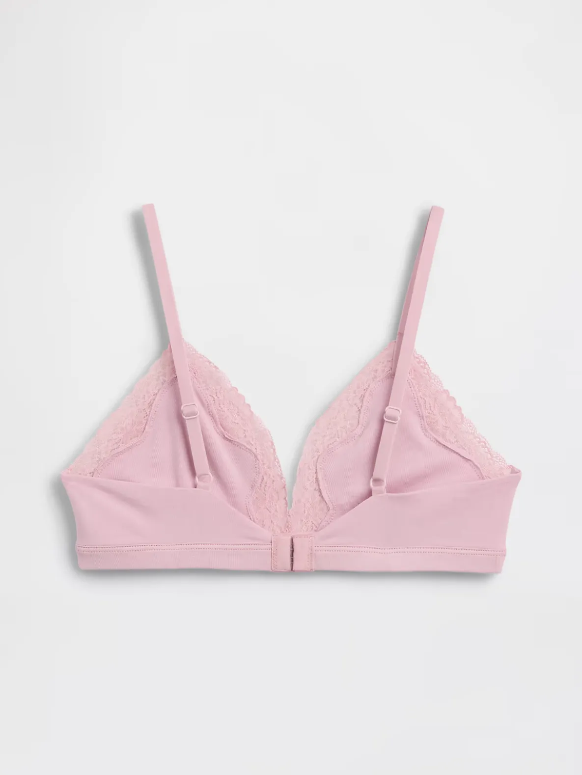Organic Stretch Cotton Lace-Trim Triangle Bra