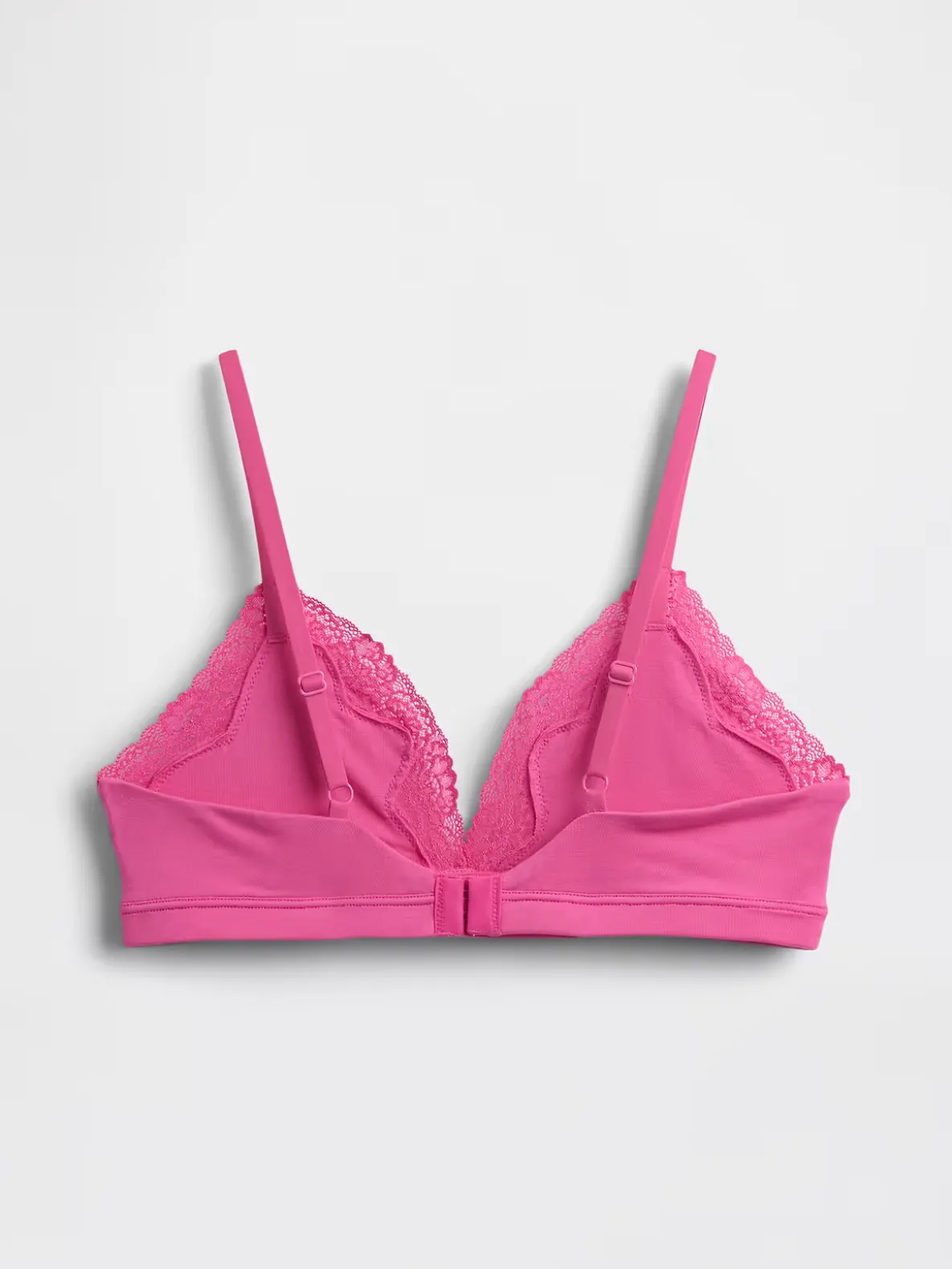 Organic Stretch Cotton Lace-Trim Triangle Bra