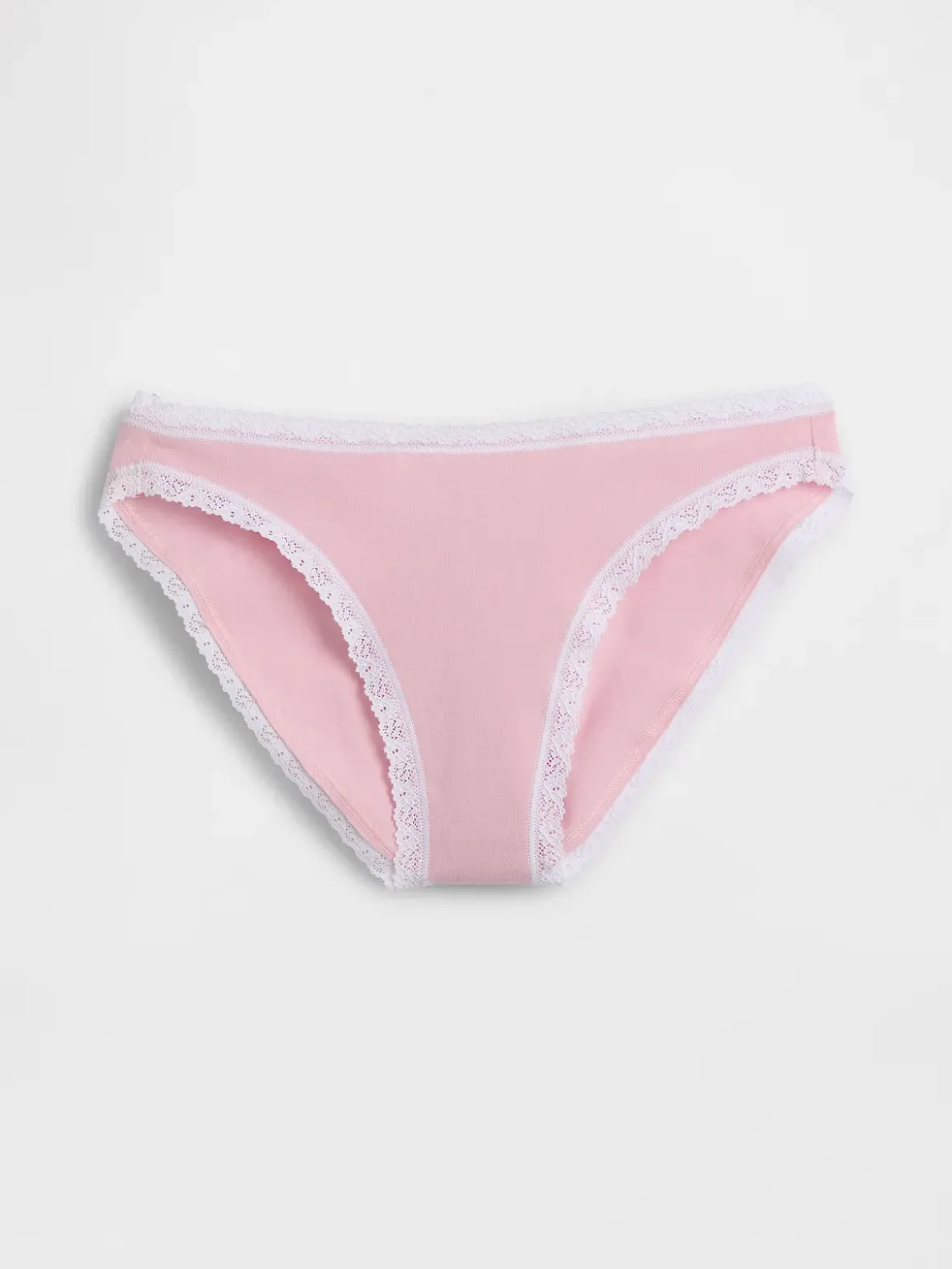 Organic Stretch Cotton Lace-Trim Bikini