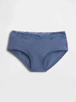 Organic Stretch Cotton Lace-Trim Hipster