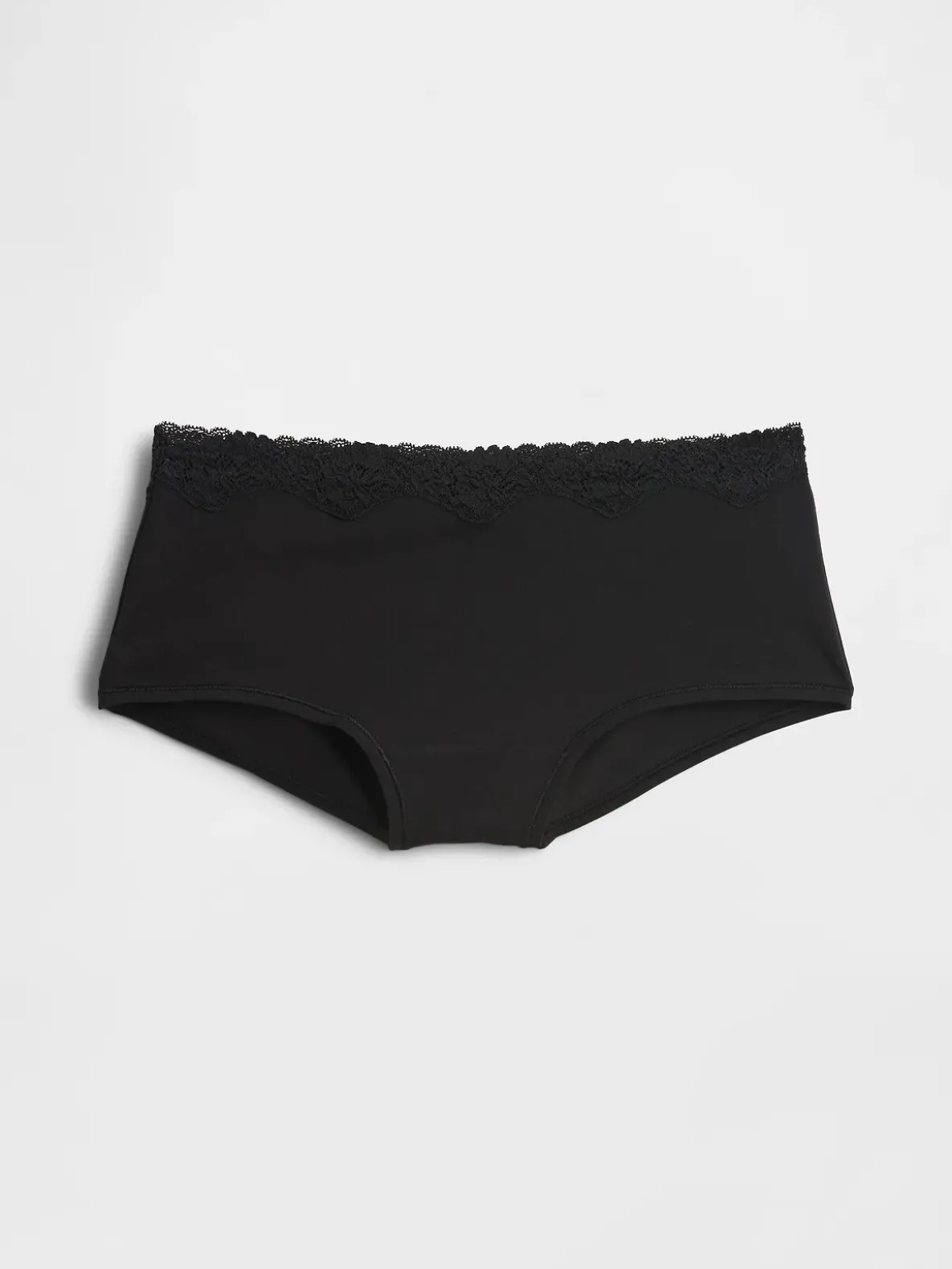 Organic Stretch Cotton Lace-Trim Shorty