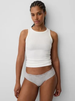 Organic Stretch Cotton Lace-Trim Hipster