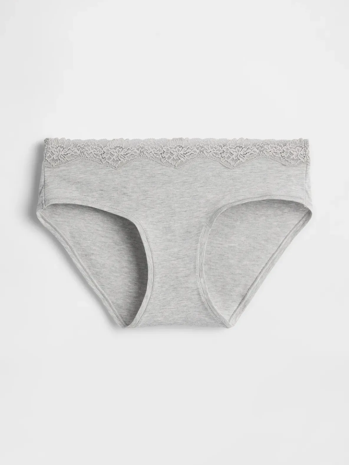 Organic Stretch Cotton Lace-Trim Hipster