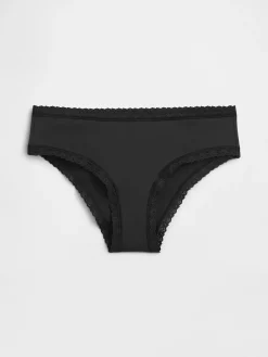Organic Stretch Cotton Lace-Trim Hipster