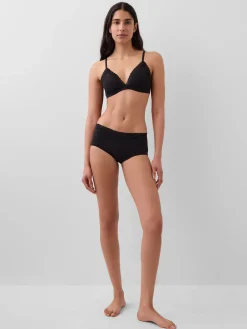 Organic Stretch Cotton Lace-Trim Triangle Bra