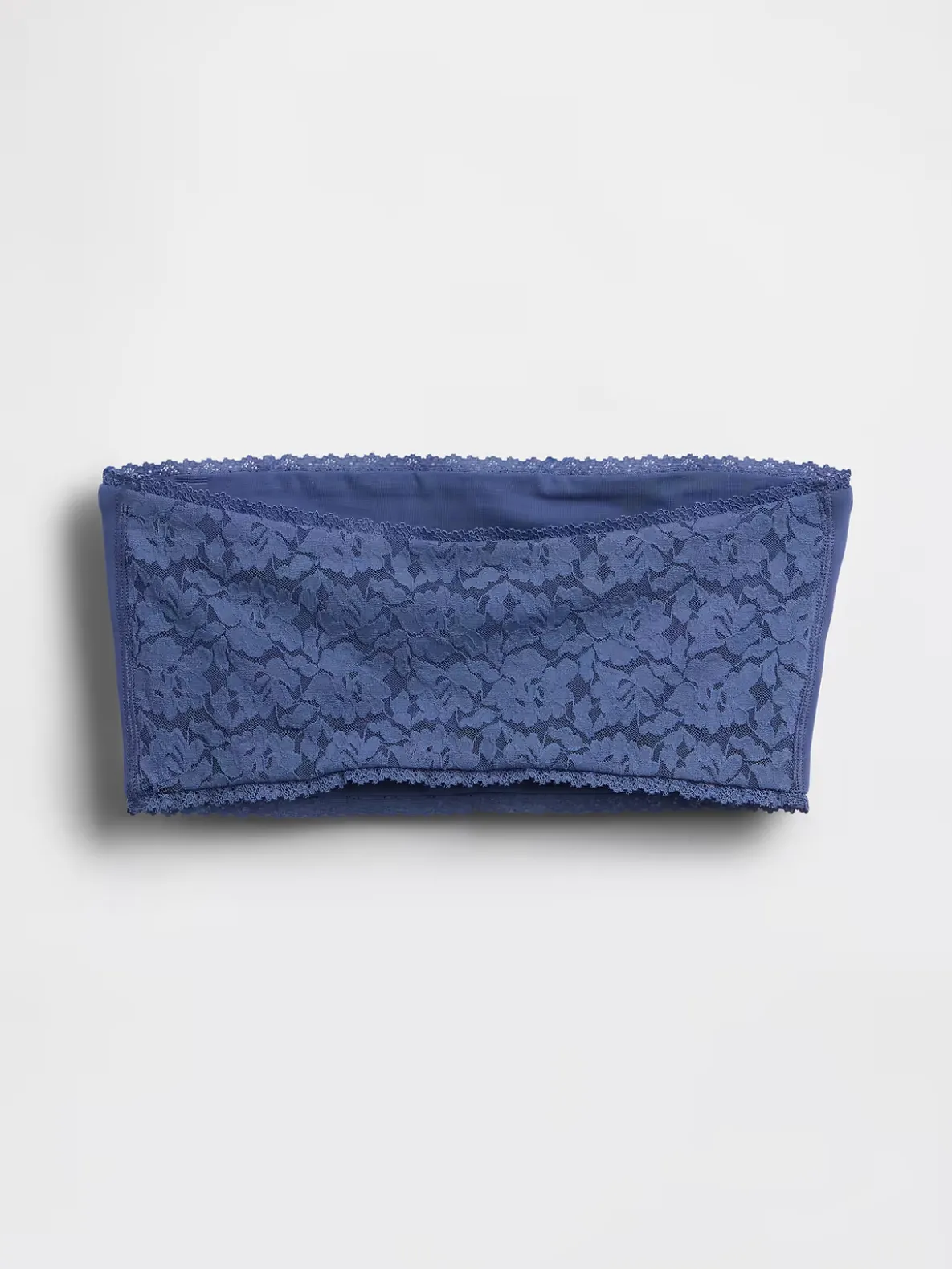 Organic Stretch Cotton Lace-Trim Bandeau Bralette