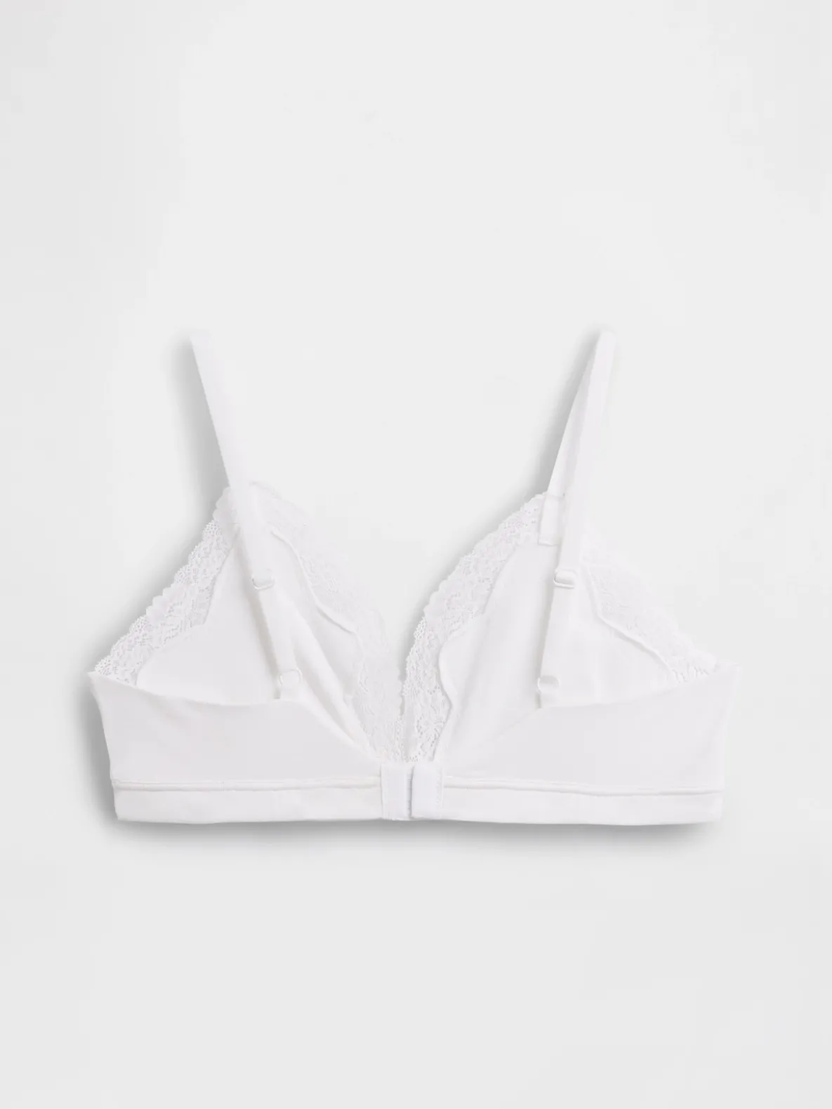 Organic Stretch Cotton Lace-Trim Triangle Bra
