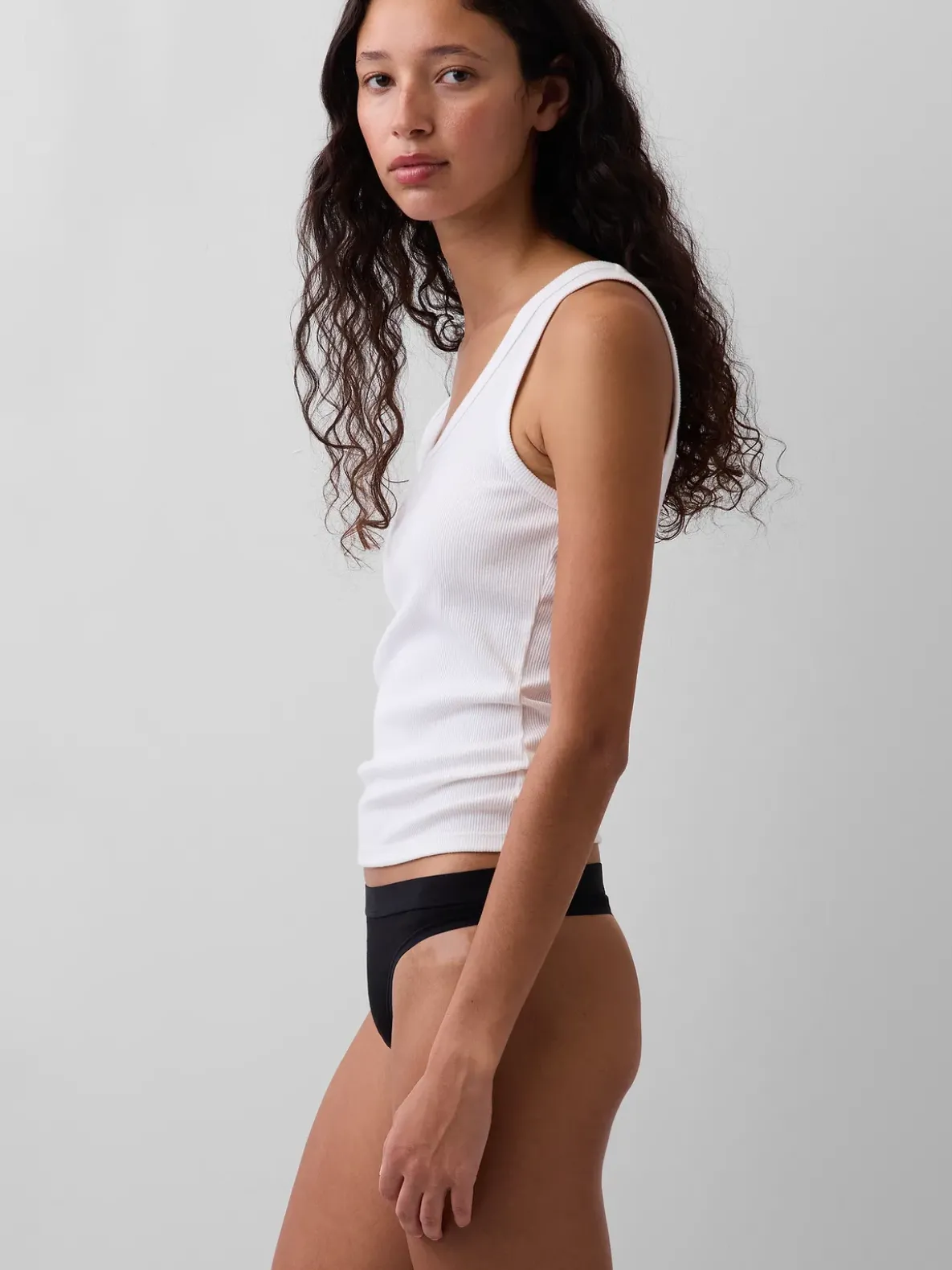 Organic Stretch Cotton Logo Thong