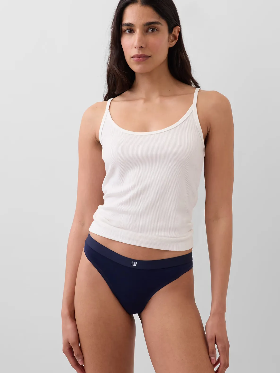 Organic Stretch Cotton Logo Thong