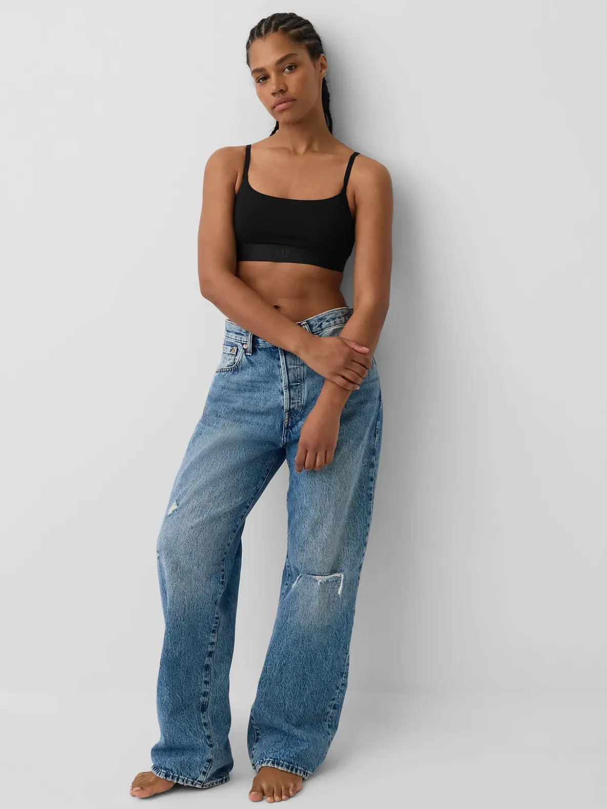 Organic Stretch Cotton Logo Bralette
