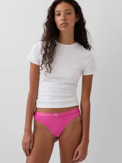 Organic Stretch Cotton Logo Thong