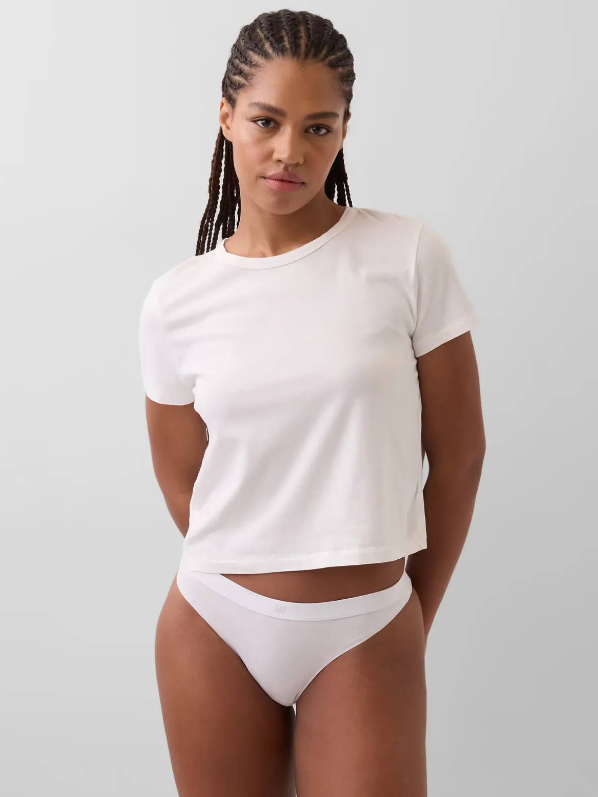 Organic Stretch Cotton Logo Thong