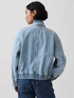 Oversized Denim Bomber Jacket