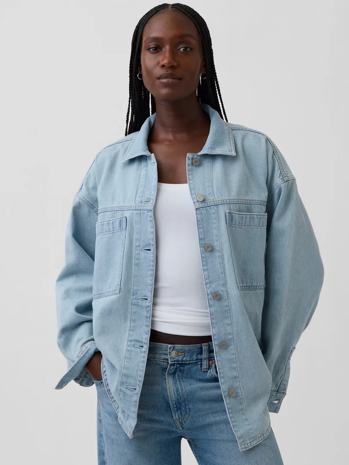 Oversized Denim Shirt Jacket