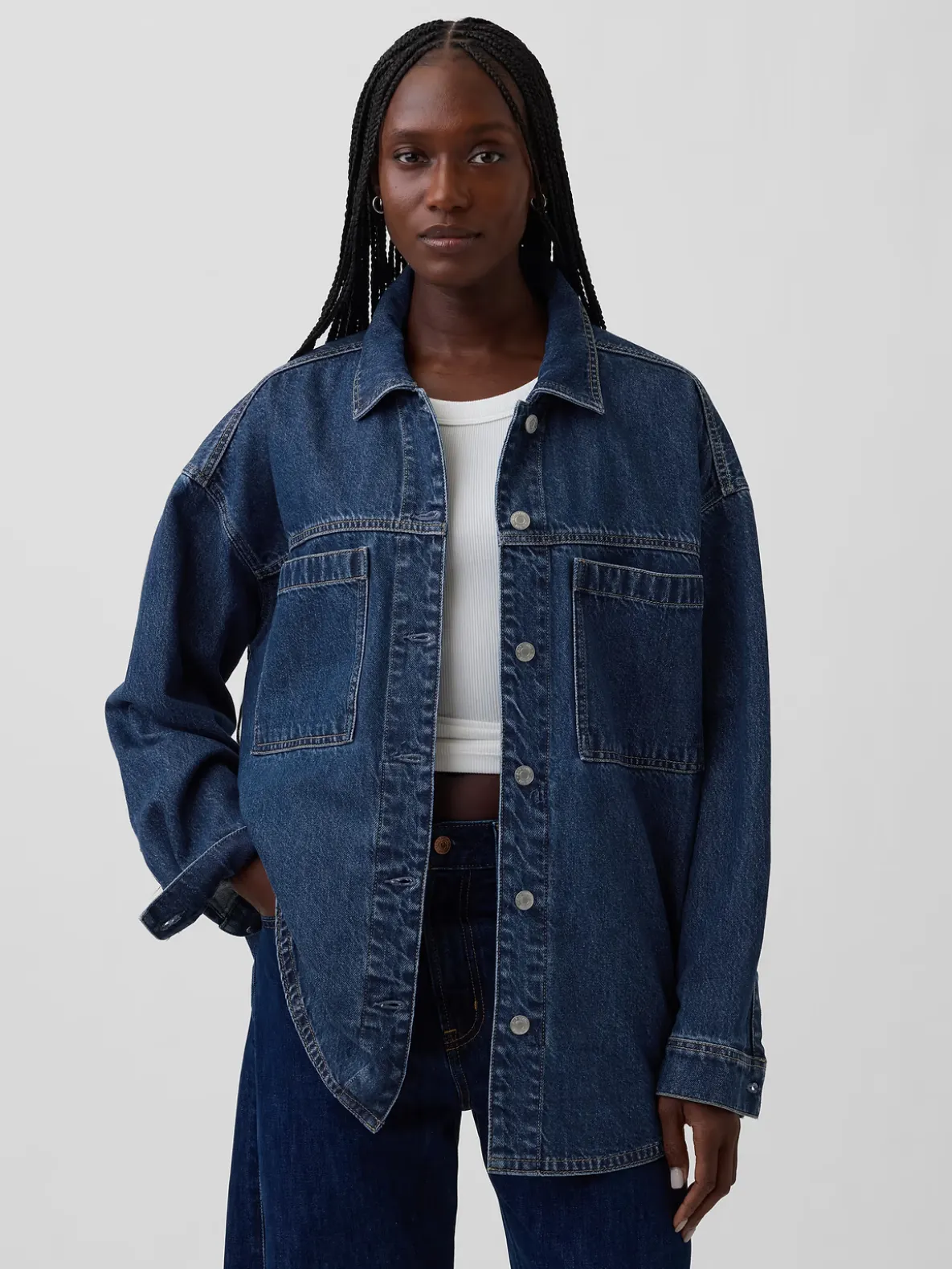 Oversized Denim Shirt Jacket