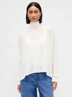 Oversized Pointelle Turtleneck