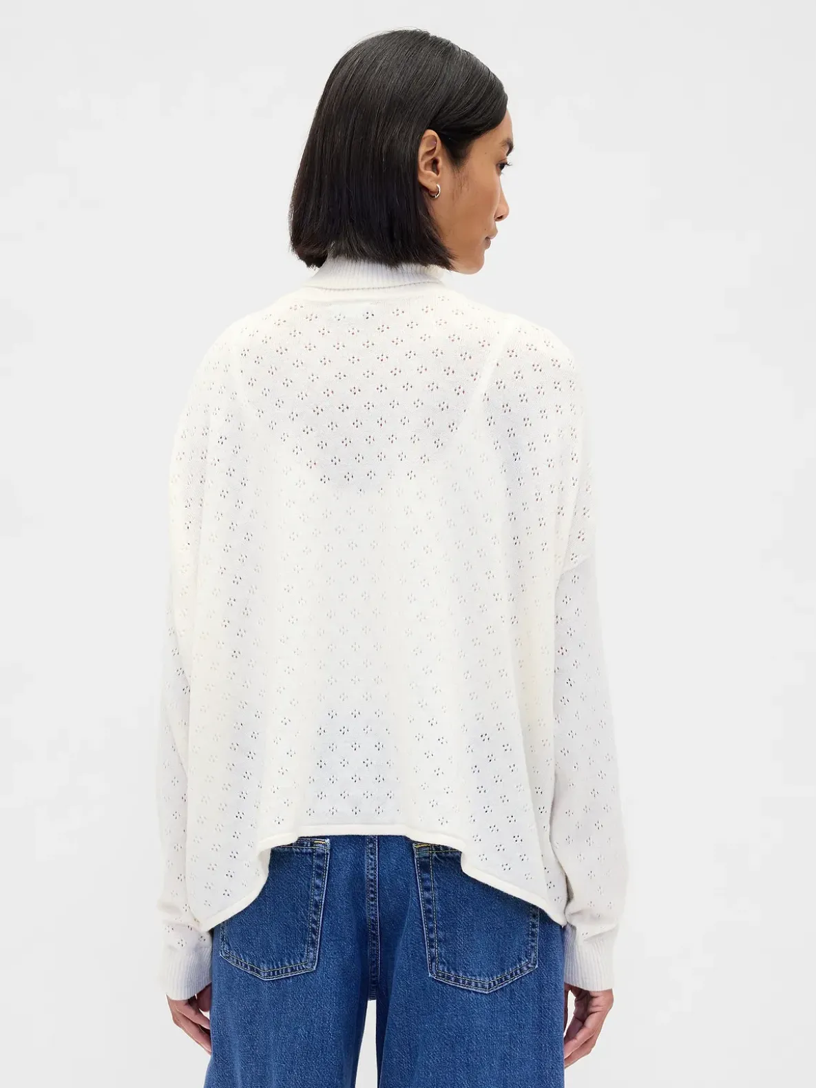 Oversized Pointelle Turtleneck