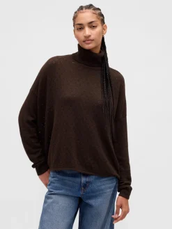 Oversized Pointelle Turtleneck