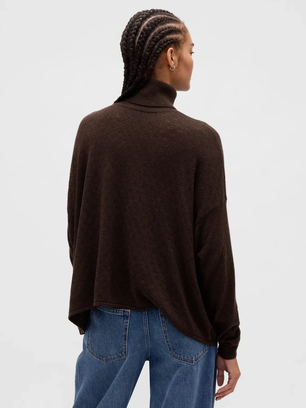 Oversized Pointelle Turtleneck