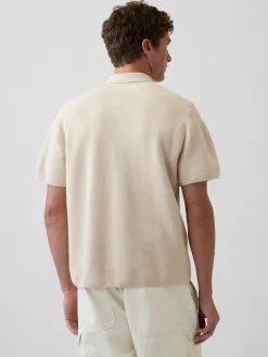 Oversized Quarter-Zip Pocket Polo Sweater