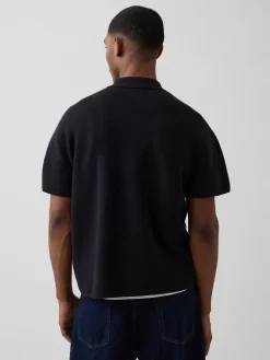 Oversized Quarter-Zip Pocket Polo Sweater