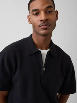 Oversized Quarter-Zip Pocket Polo Sweater
