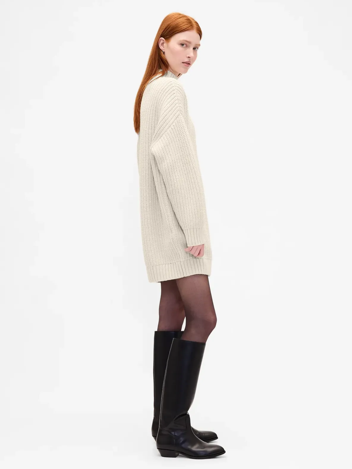 Oversized Turtleneck Mini Sweater Dress