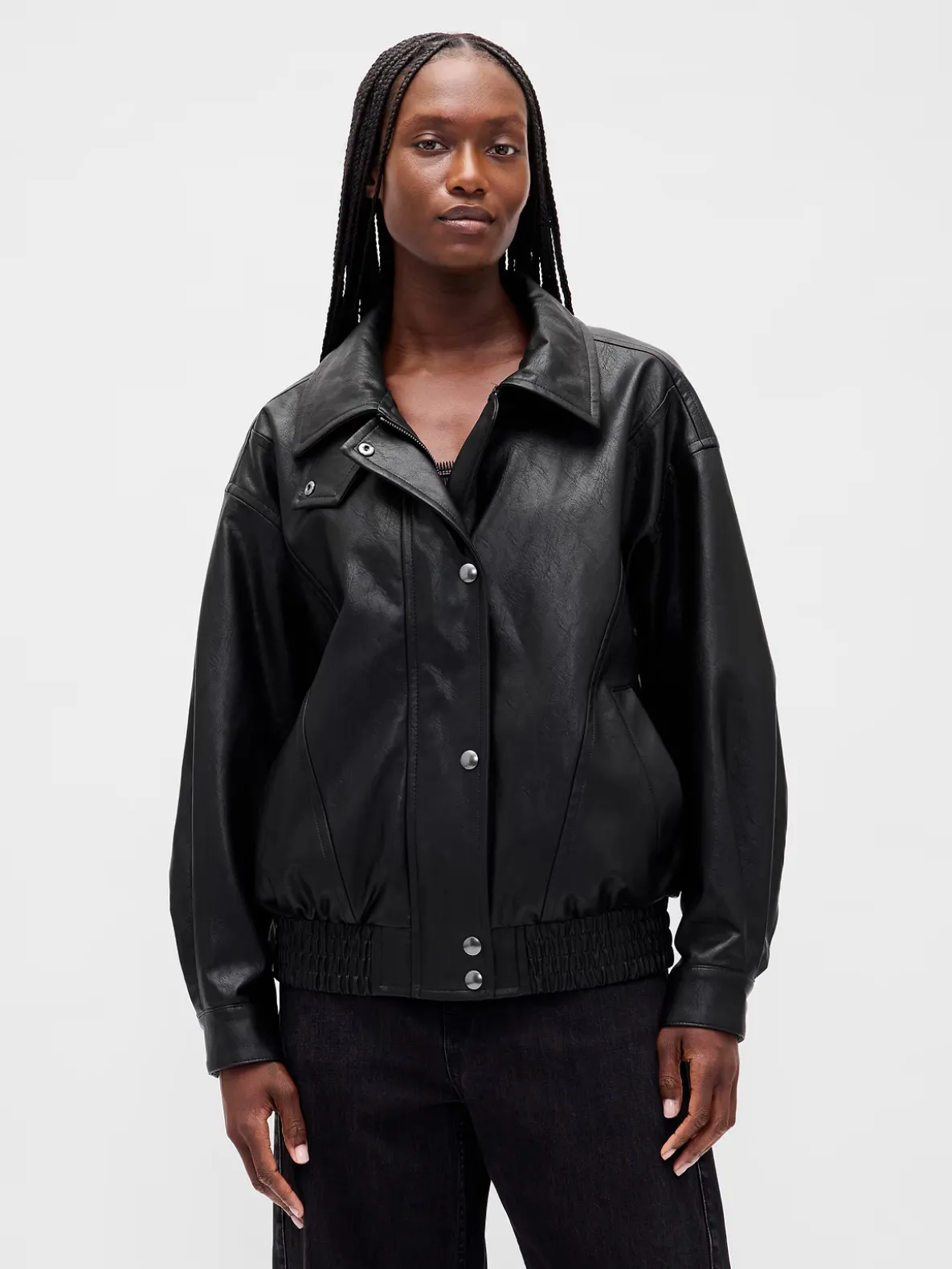 Oversized Vegan Leather Jacket