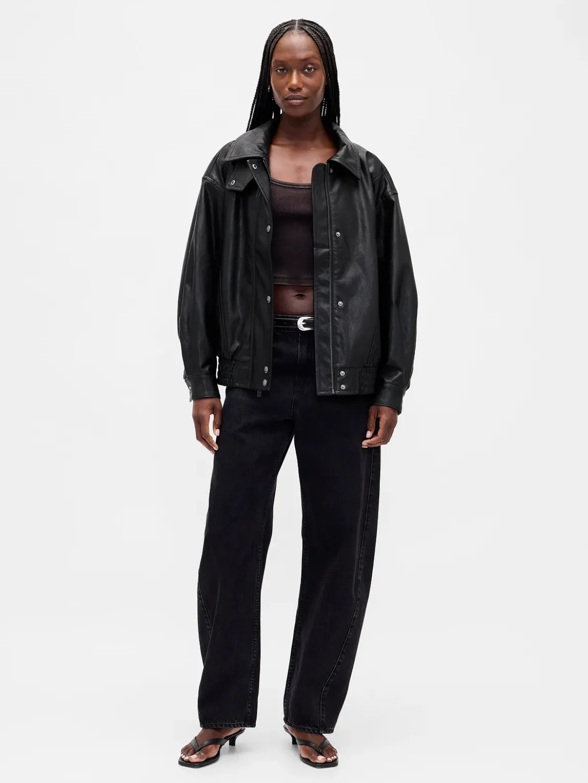 Oversized Vegan Leather Jacket