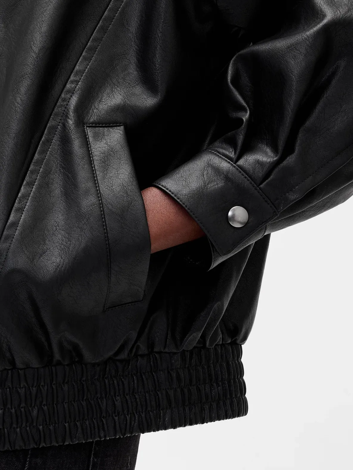 Oversized Vegan Leather Jacket