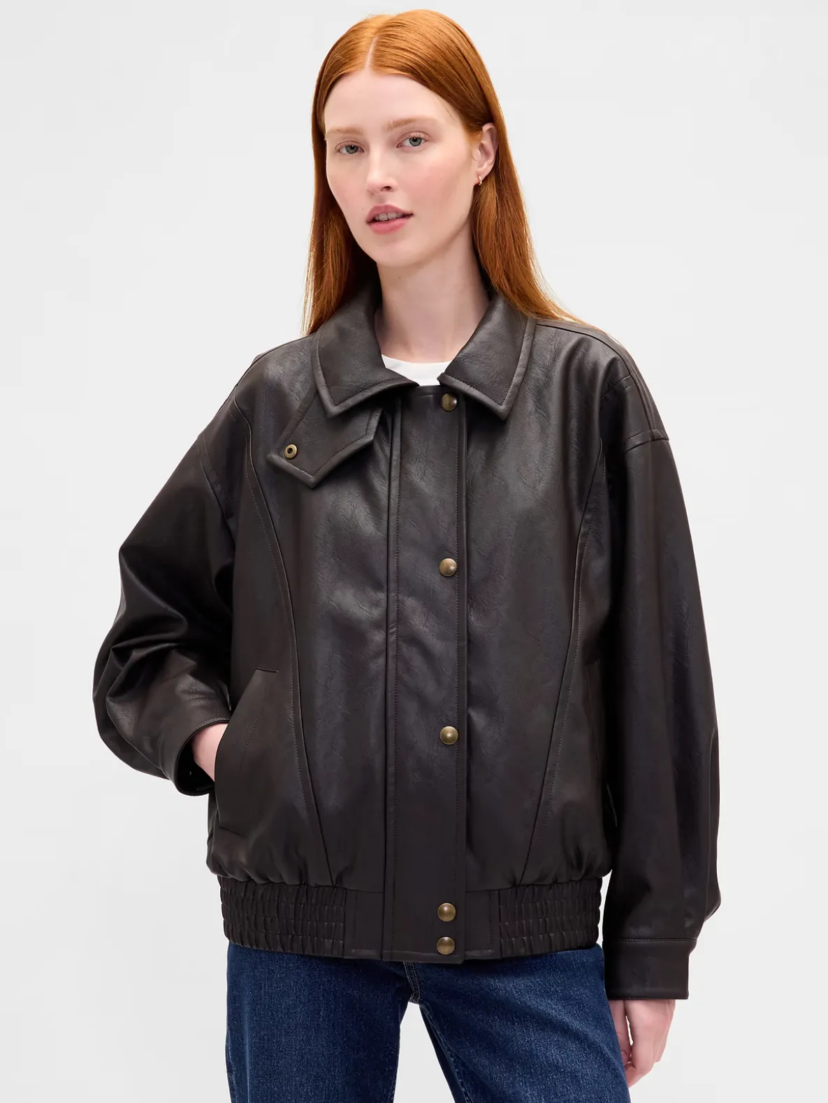 Oversized Vegan Leather Jacket