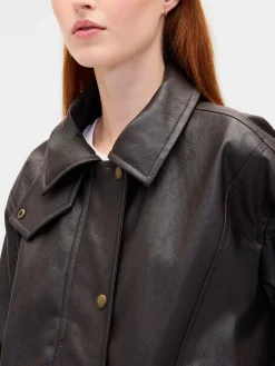 Oversized Vegan Leather Jacket