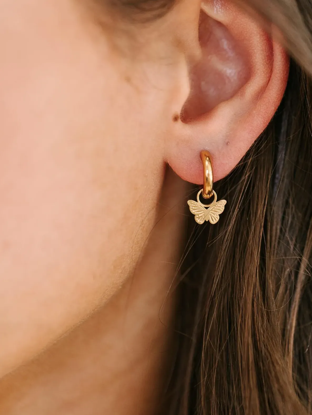 Pierced Co Classic Butterfly Charm For Huggie Earrings