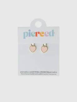 Pierced Co Peachy Heart Charm For Huggie Earrings