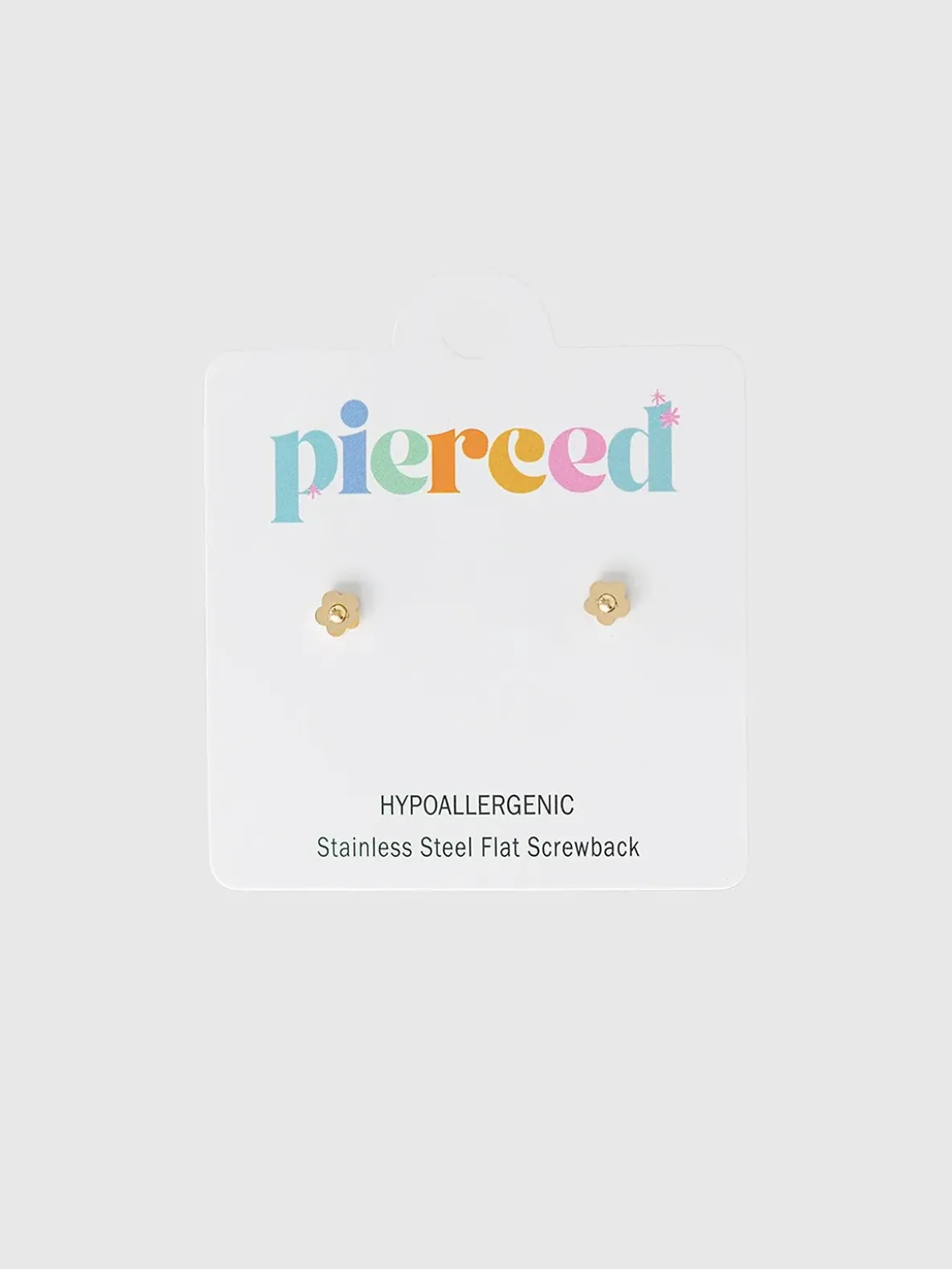 Pierced Co Tiny Classic Flower Screwback Earrings