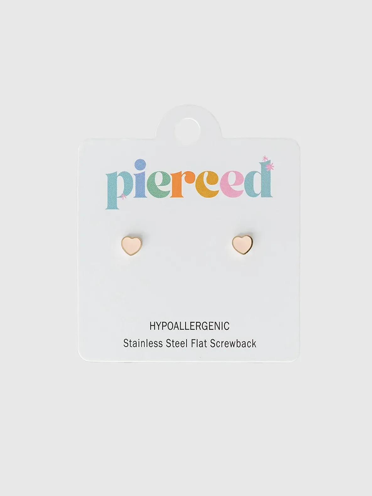 Pierced Co Tiny Peachy Heart Screwback Earrings
