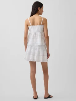 Pintuck Lace-Trim Easy Mini Skort