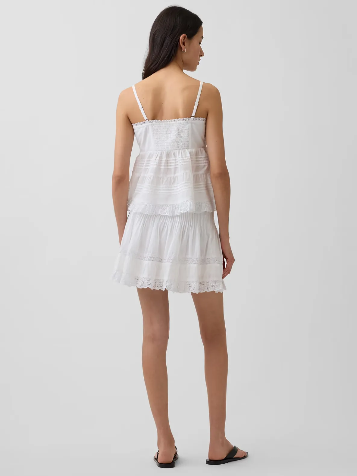 Pintuck Lace-Trim Easy Mini Skort