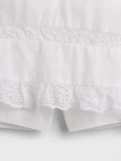 Pintuck Lace-Trim Easy Mini Skort